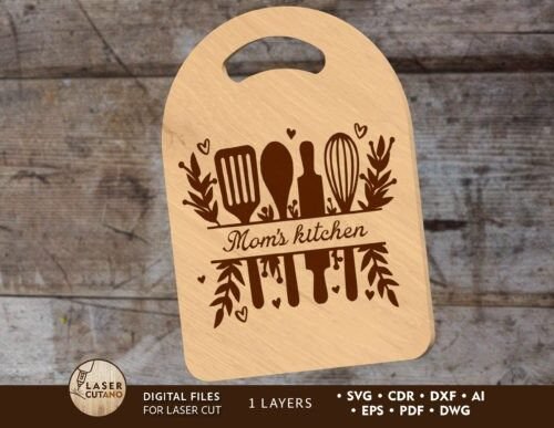 Moms Kitchen Cutting Board Template 103561681 Creativo Digital